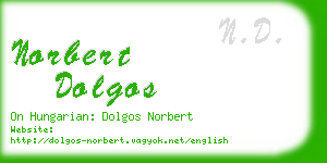 norbert dolgos business card